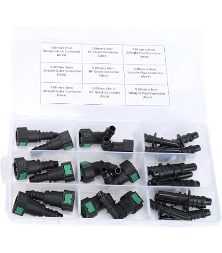Raccord Rapide Aluminium 6AN Mâle/femelle Avec Filetage 1/8NPT - Pour Ligne Carburant, Huile, Refroidissement - Noir
