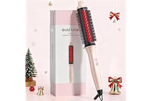 GOLD TIME Infrared Thermal Brush, 1.65 inch Heated Round Brush for Blowout Look, Universal Voltage, Negative Ion Thermal Hair Tools, 6 Temperature, No Damage, Xmas Christmas Gifts for Women