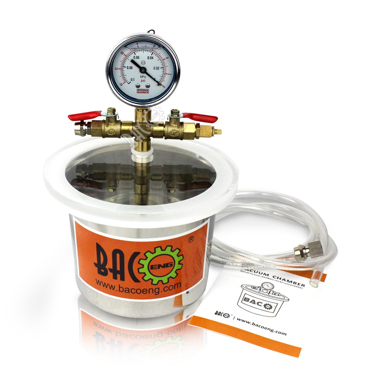 BACOENG 2 Quart Stainless Steel Vacuum Chamber Silicone Kit for