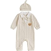 SYOKUP Newborn Infant Baby Boy Outfits Suit Bowtie Bear Embroidery Dress Romper Jumpsuit Gentleman Wedding Clothes Formal