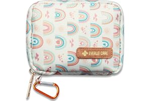 EVERLIT CARE EVERLIT Mini Rescue Pack | 105 Medical Essentials Organized in Portable Storage Bag | Pocket Size Kids First Aid Kit with D Ring | Small Family-Friendly Travel Medical Kit (Rainbow)