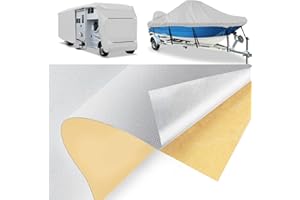 BOATPRO Boat Cover Repair Kit, 600D Super Stick Self-Adhesive Boat Cover Patch Repair Kit for Repairing Pool Cover, RV Cover, Awning, Waterproof Heavy Duty Canvas Repair Kit Gray, 30" x 3",2 Pcs