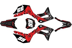 Kalair GFX Graphics Kit for Honda CRF 125F (2019-2024) Revolt Series Red 16 Mil - Dirt bike Custom Racing Graphics Decals Sti