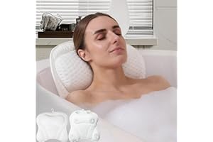 MQTQM Bath Pillow for Bathtub,Luxury Bathtub Pillow for Head and Back Support Soft 4D Mesh Fabric and Non-Slip Suction Cups B