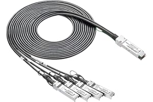 10Gtek 40G QSFP+ to 4xSFP+ Breakout DAC - 40GBASE-CR4 Passive Direct Attach Copper Twinax QSFP to SFP Cable for Cisco QSFP-4S