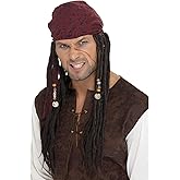 Smiffy's Men's Pirate Wig and Scarf with Plaits