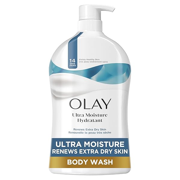 OLAY BODY WASH FOR WOMEN, ULTRA MOISTURE, FOR EXTRA DRY SKIN, 24HR MOISTURIZING, HYDRATING & REFRESHING, B3 VITAMIN COMPLEX, FREE OF PARABENS & PHTHALATES, SCENTED, 33 FL OZ