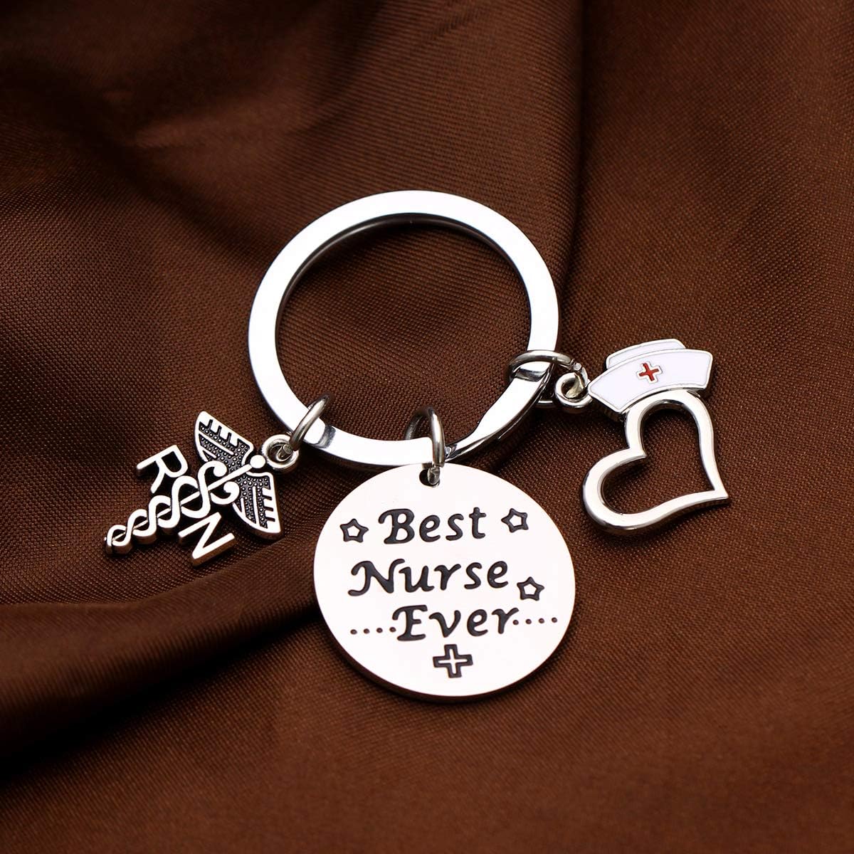 MADHAHEFU Nurse Keyring RN Keyring Thank You Gifts for Nurse Appreciation Gifts Graduation Gifts Christmas Birthday Gifts Inspirational Gifts for Nurse Nursing Present Jewellery - Image 4