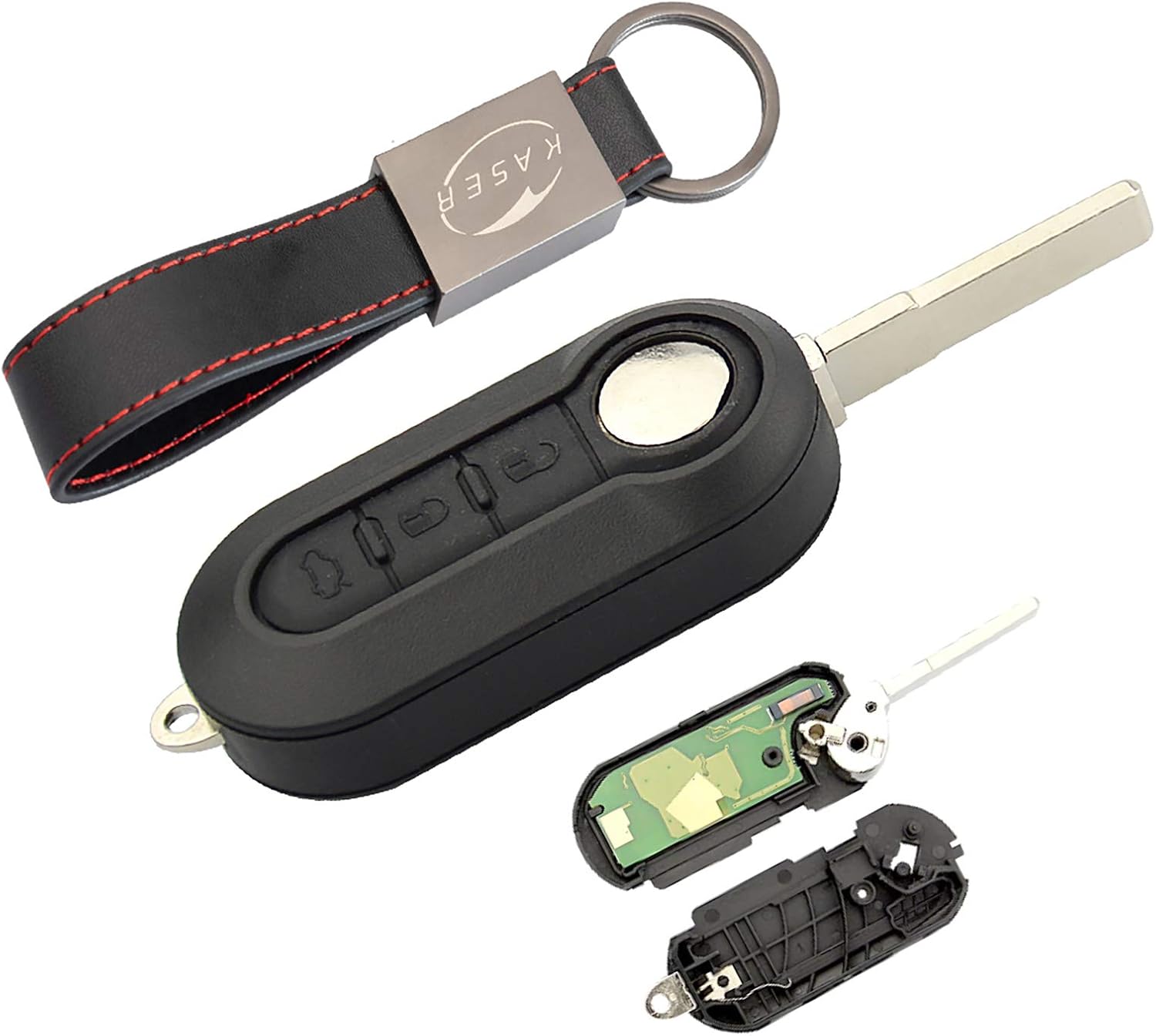 Fiat Autoschlüssel Fernbedienung 3 Tasten 433Mhz - Für Grande Punto, Panda, Ducato