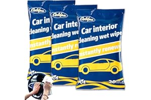 All-Purpose Cleaning Wipes, Car Interior Cleaning Wet Wipes, Multi-Purpose Automotive Wipes for Leather, Dashboard, Steering 