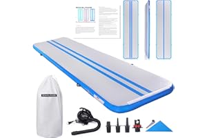 ROMELANDS Inflatable Air Mat Gymnastics Tumbling Mats Tumble Track Mats 4 inches Thick Training Mat with Electric Air Pump for Home/Gym/Outdoor