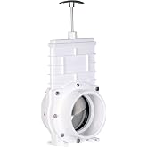 Valterra 4" PVC Gate Valve, slip/hub fittings with stainless steel paddle for Koi/Slurry Ponds, Aquaculture, Sewer lines &amp; more, White (6401)