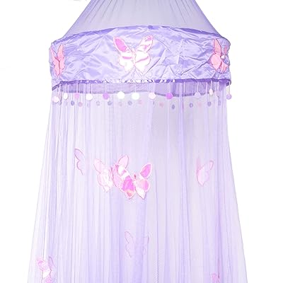 OctoRose Butterfly Bed Canopy Mosquito Net, Purple, Crib to King