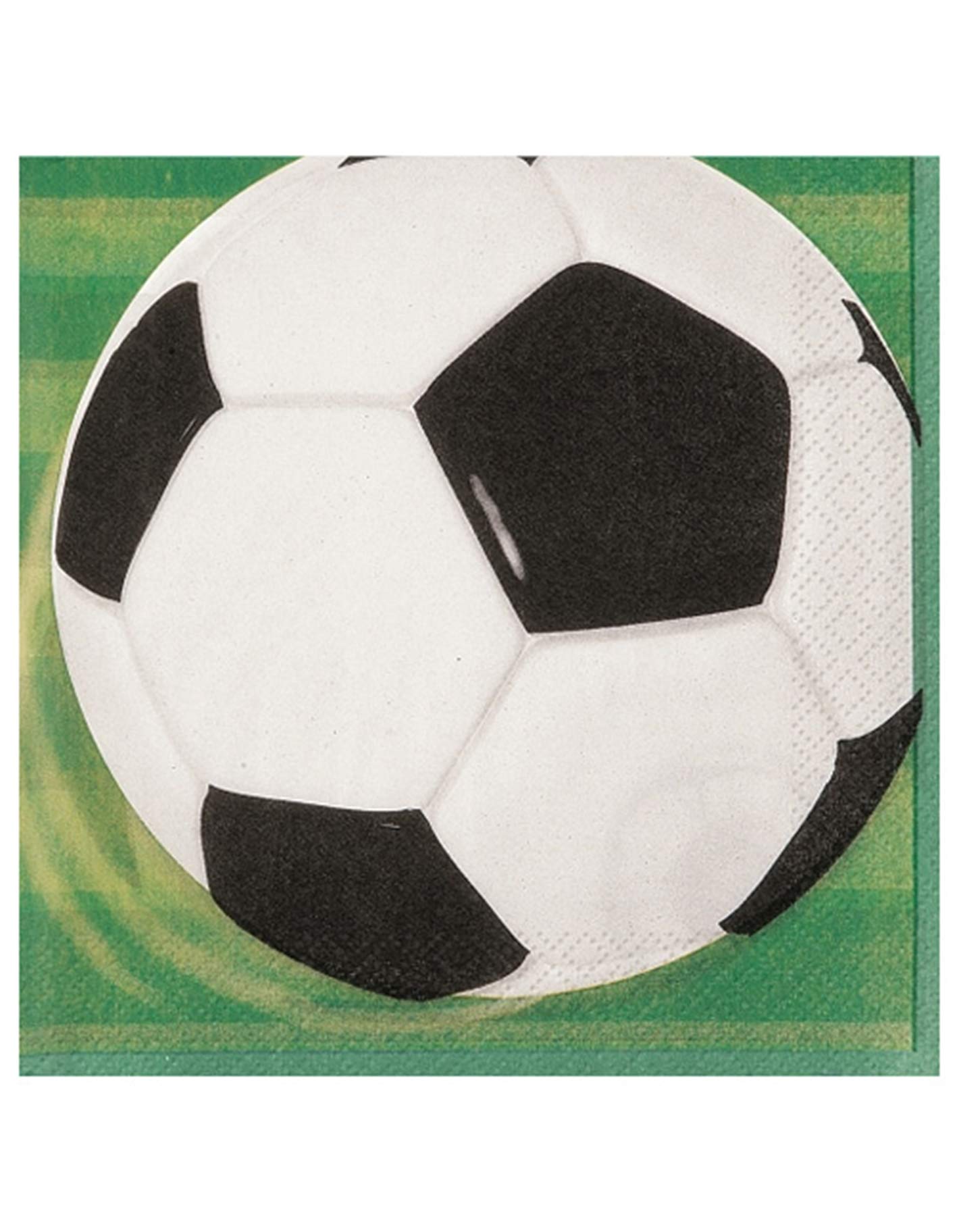 Multicolor 3D Soccer Luncheon Napkins (16cm) 16 Pieces - Premium Party Tableware for Soccer Themed Events