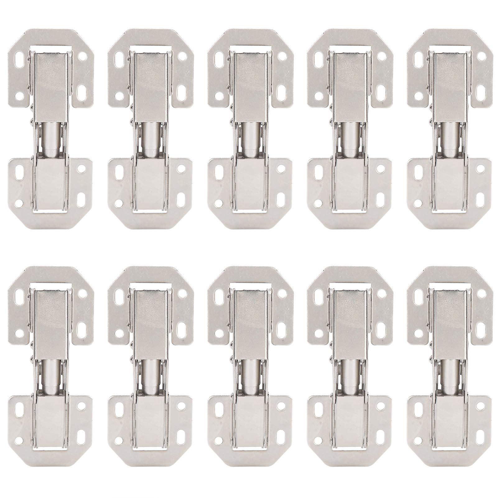 10PCS Cabinet Hinges, Non-Mortise Soft Close Cabinet Hinges, Hidden Cabinet Hinges Easy Installation for Kitchen Cabinet, Wardrobe Doors, Bookcases(3 in)