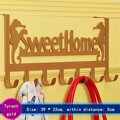 Amazon 洋服ラックおよびクリエイティブインコグニート無料ネイルフックコートフックバッグフックを掛けるためにアイアンゲートフックした後 カラー から Tyrant Gold フック オンライン通販