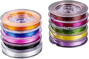 10 Colored Stretchable Beading Thread Skin Friendly Elastic Cord for Necklaces Bracelets and Artistics Craft