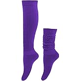 DOOVID Slouch Knee High Cotton Long Scrunch Boot Socks for Women