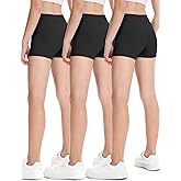HASMES 3 Pack Girls Athletic Shorts Biker Dance Gymnastics Spandex Yoga Running Shorts for Kids 5-14 Years