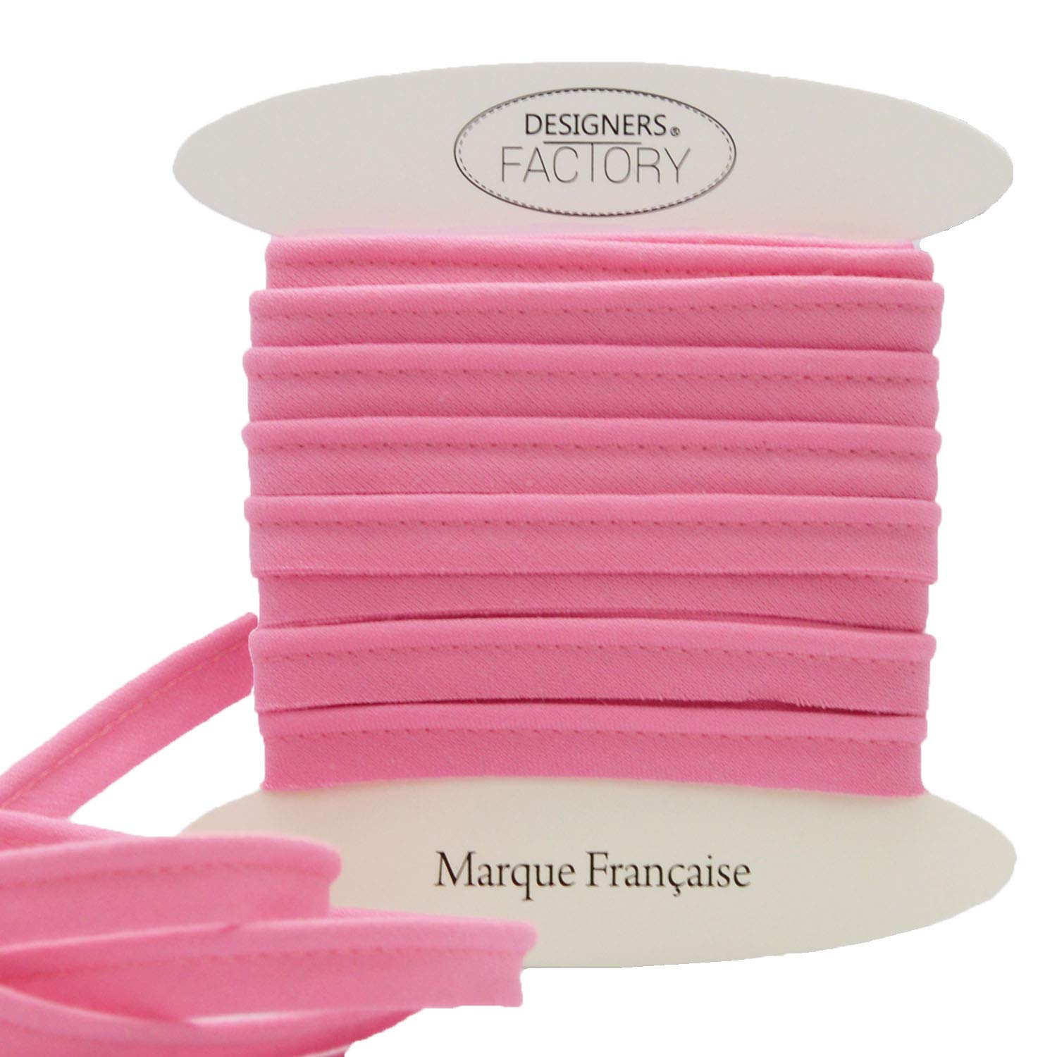Cotton flanged Insert Piping Cord - Available in Several Colours and Two Sizes - Flanged Piping Cord for Cushions (Pink, By 10 Meters)