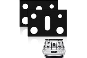 HERZLG LIFE Stove Top Covers for Gas Burners,Non-Stick Stove Guard for Gas Stoves, Gas Stove Cover for Samsung Gas Stove, Reusable Stove Covers for Gas Stove Top (Black, 2-PACK)