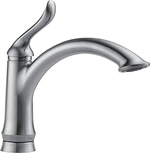 Delta Faucet 1353-AR-DST Linden Single Handle Kitchen Faucet, Arctic Stainless