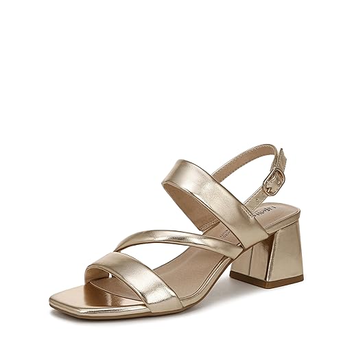 LifeStride Womens Celia Slingback Strappy Dress Sandals Heeled Sandal Gold Metallic