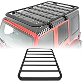 CALLIERT Aluminum Full-Length roof Rack Kit Cross Bars and Cargo Basket for 2007-2018 Jeep Wrangler JK 4 Door, Low-Profile Hardtop Luggage Carrier