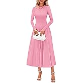 PRETTYGARDEN Womens Sweater Dress 2026 Long Sleeve Elegant Knit A Line Fall Wedding Guest Cocktail Midi Winter Dresses