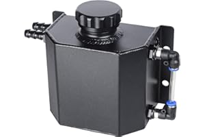 VehiMata Coolant Reservoir Tank, 1L Universal Radiator Overflow Tank Aluminum Black