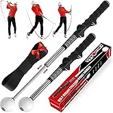 VYYOKMU Tempo Stick Golf for Right Hand, Retractable Golf Swing Trainer | 5-in-1 Retractable Golf Swing Training Aid with Arm Band, Telescopic Golf Tempo Stick for Grip Correction with Click Feedback