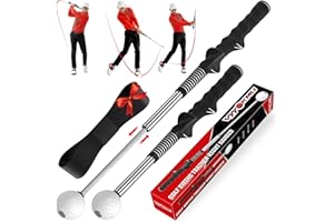 VYYOKMU Tempo Stick Golf for Right Hand, Retractable Golf Swing Training Aid with Arm Band, Telescopic Club Indoor & Outdoor Practice Warm-Up Golf Swing Trainer for Golfer Beginner Men Woman Golf Gift