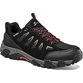 SHULOOK Men's Waterproof Hiking Shoes Lightweight Anti Slip Outdoor Ankle Boots Breathable Hike Trekking Trails Shoe
