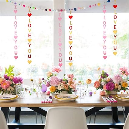 Amazon Com Banner Streamer Letter I Love You Banner Party
