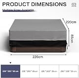 Pacok Square Hot Tub Cover 220x220x85CM Waterproof 600D Oxford Black Gray view 5