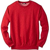 KingSize Men's Big & Tall Fleece Crewneck Sweatshirt - Big-5XL, Heather Red