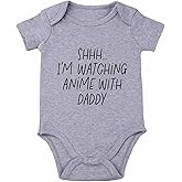 SproutJoy Shh I'm Watching Anime with Daddy Baby Bodysuit Funny Baby Bodysuit Unisex