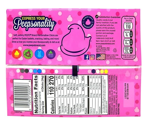 PEEPS PINK MARSHMALLOW CHICKS, 3 OZ, 10 CT