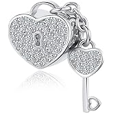 SBI Jewelry Lock Heart Charm for Bracelets Key Love Clear CZ Pendant Bracelet Charms for Women Lover Girlfriend Lover Valentine Wife Couple Boyfriend