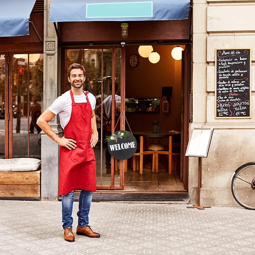 Gukasxi 3 Pieces 12 Inch Unfinished Wood Circles for Crafts Round Blank Wooden Circle Wood Slices for DIY Welcome Hello Sign Door Hanger Home Decoration (Black)