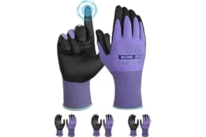 JDL Work Gloves Women men Microfoam Nitrile Coated Gloves 3/6/12/24 Pairs, Seamless Knit Grip Touchscreen Gardening Gloves