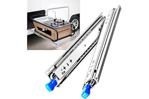 REGUDA Heavy Duty Locking Drawer Slides Full Extension Runners with Lock 12 14 16 18 20 22 24 26 28 30 32 34 36 38 40 Inch Side Mount Ball Bearing Rails Track Glides 185 Lbs (with Lock, 34 inch)