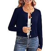 Milloud Cropped Cardigan Sweaters for Women Long Sleeve Button Down Open Front Bolero Shrugs for Dresses, S-XL