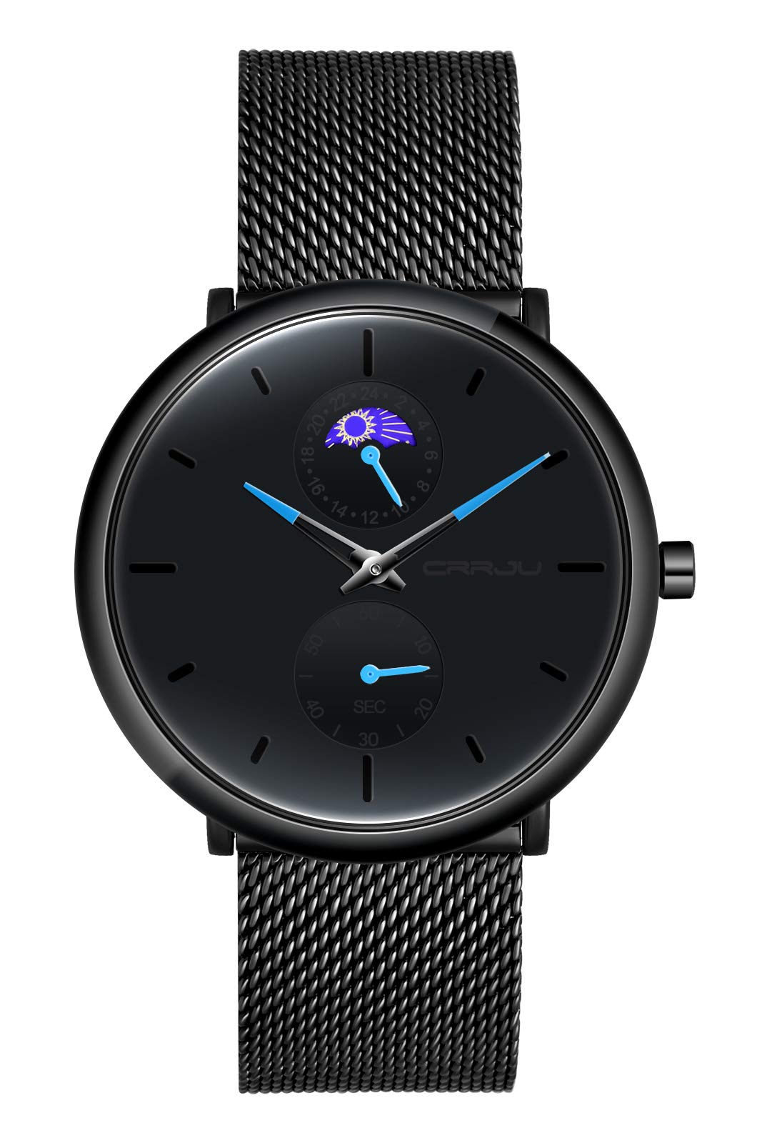 MicLee Men's Wrist Watches, Men's Boy's Quartz Watch, Business Watch, Multi-Function Casual Watch, Alloy Stainless Steel Watch, Mineral Glass dial Window, Stainless Steel mesh Band