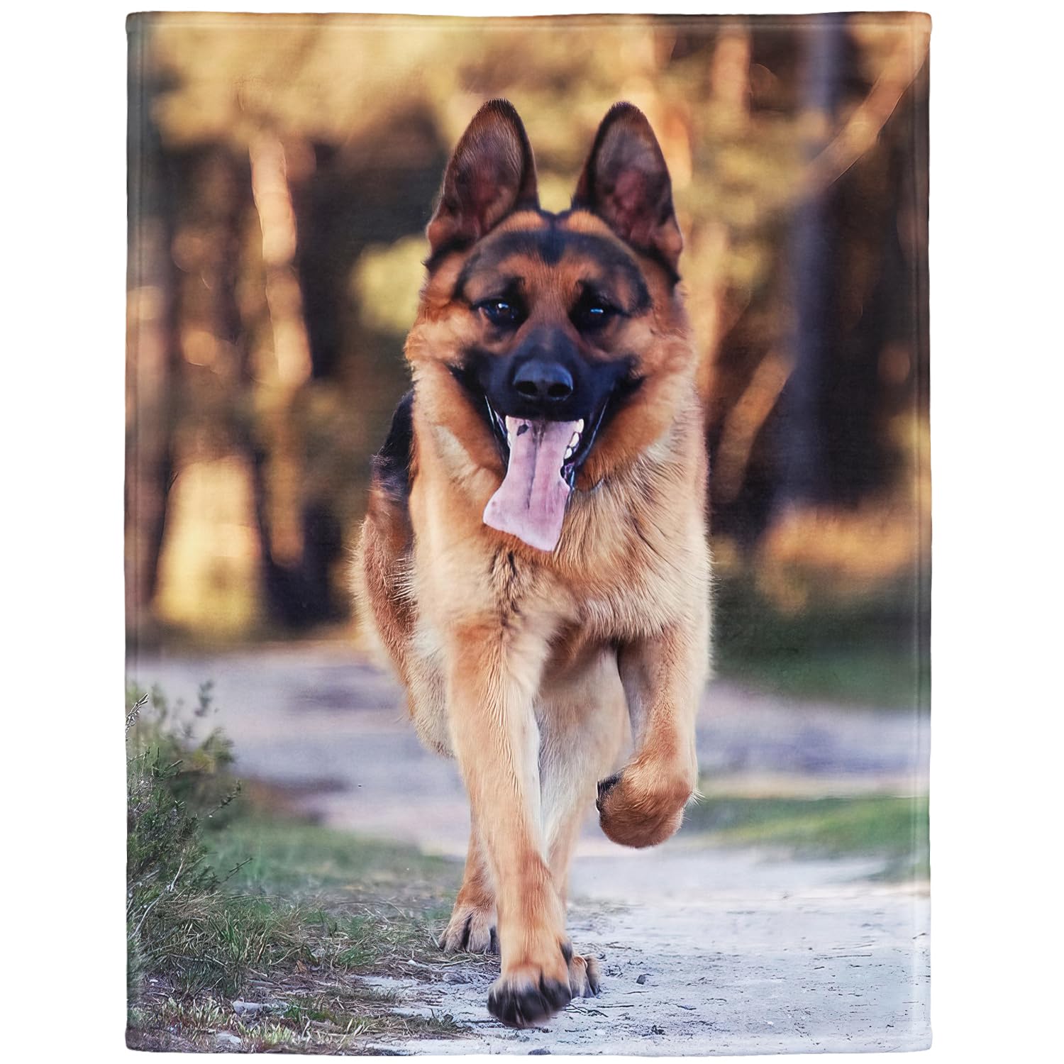 YISUMEI - Soft Fleece Blanket - Cute Pet German Shepherd Dog,150 x 200 cm Throw Suitable for Bed or Sofa