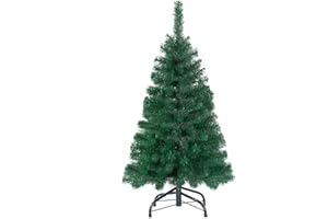 GLOREYAN 3FT Artificial Christmas Tree Green Tabletop Christmas Tree with Metal Stand Mini Xmas Pine Tree for Party Supplies Indoor Outdoor Holiday Home Decoration(Green)