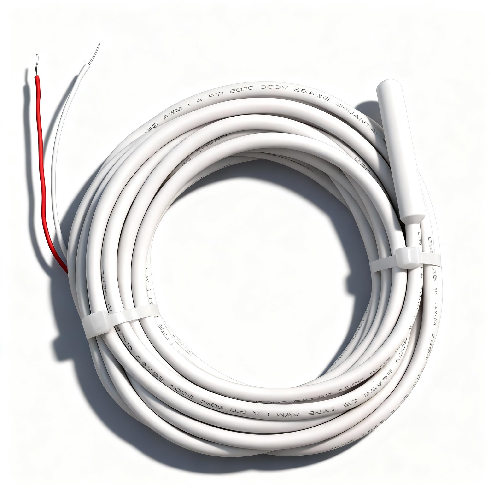 Photo 1 of 10K NTC Insulated Floor Heating Thermostatic Sensor 15ft, Fit for SunStat Series Thermostats, Replacement Part FR-500110 81009178, Double Insulated 300V for Electric Underfloor Radiant Heating Systems