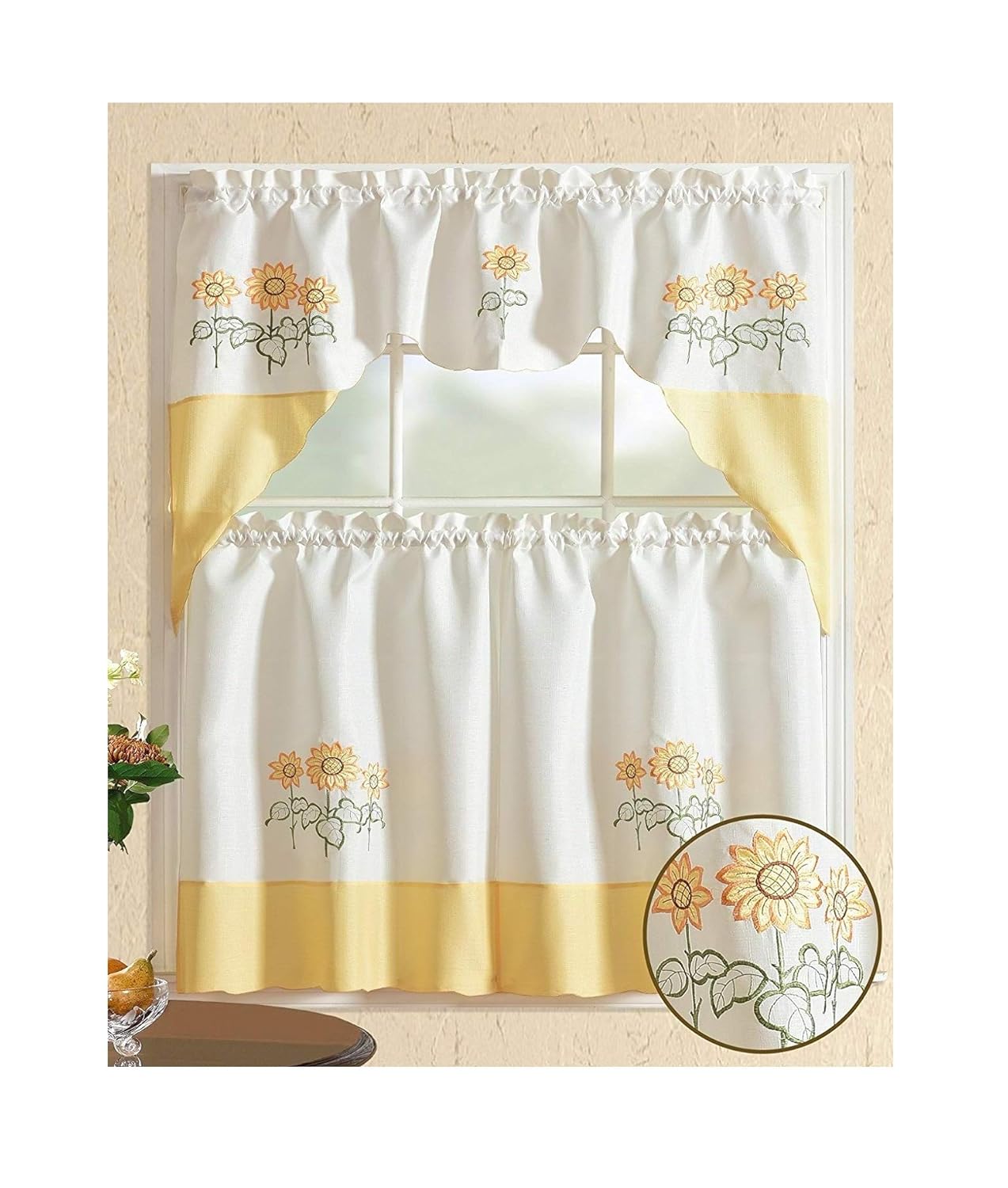 Best Yellow Kitchen Curtains And Valances Set