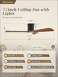Fanbulous 52" Ceiling Fans with Lights and Remote