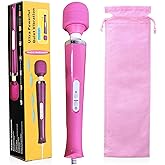 Powerful Big Handheld Electric Body Massager Wand Vibrating, Hand Held Deep Tissue Muscle Massager for Woman Sports Recovery Muscle Massage Tool, Pink